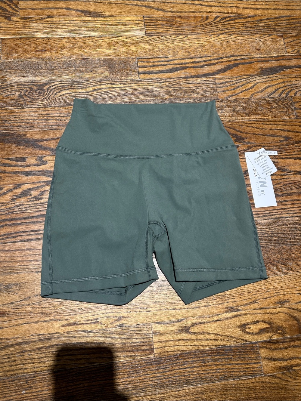 High-Waist Women's Sage/Olive Green Bike Shorts - Picture 1 of 8